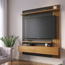 Ver imagem 2 de Home Suspenso Floripa 1.5 para Sala de Tv até 65 Polegadas 2 Portas Preto Fosco/ Noce Milano - Bela 