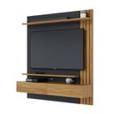 Ver imagem 1 de Home Suspenso Floripa 1.5 para Sala de Tv até 65 Polegadas 2 Portas Preto Fosco/ Noce Milano - Bela