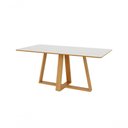 Ver imagem 5 de Mesa Jantar 180cm Retangular 6 Lugares Tampo MDF Off White com Freijó Cesare Claro Dalla Costa