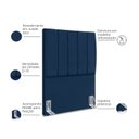 Ver imagem 4 de Cabeceira Estofada Solteiro Carla 90cm Suede Azul Marinho