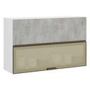 Ver imagem 1 de Armário Basculante Misto Perola 120 Cm 2 Portas Alumínio e com Vidro Reflecta Bronze Luciane
