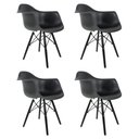 Ver imagem 2 de Conjunto 4 Cadeiras Eames com Braço Preta Pés em Polipropileno