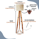 Ver imagem 2 de Luminaria Tripe de Madeira Cristal Moderna Luxo Rustico