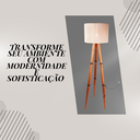 Ver imagem 3 de Luminaria Tripe de Madeira Cristal Moderna Luxo Rustico