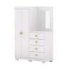 Cômoda Guarda-roupa Cristal 2 Portas 4 Gavetas - Aurum:branco - 1
