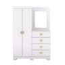 Cômoda Guarda-roupa Cristal 2 Portas 4 Gavetas - Aurum:branco - 2