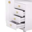 Ver imagem 4 de Cômoda Guarda-roupa Cristal 2 Portas 4 Gavetas - Aurum:branco
