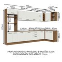 Ver imagem 4 de Armário de Cozinha Planejada de Canto 499cm Rustic/Branco Agata Madesa 01
