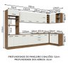 Armário de Cozinha Planejada de Canto 499cm Rustic/Branco Agata Madesa 01 - 4