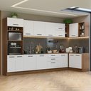 Ver imagem 1 de Armário de Cozinha Planejada de Canto 499cm Rustic/Branco Agata Madesa 01