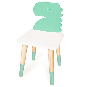 Cadeira Infantil de Madeira Dinossauro - Verde Claro