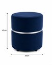 Ver imagem 2 de Puff com Cinta no Meio Prata Azul Veludo - Let Móveis