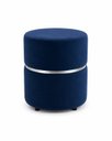 Ver imagem 3 de Puff com Cinta no Meio Prata Azul Veludo - Let Móveis