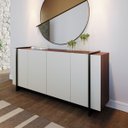 Ver imagem 1 de Buffet com 4 Portas para Sala 160x79cm Copacabana Off White Preto