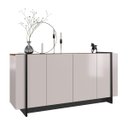 Ver imagem 2 de Buffet com 4 Portas para Sala 160x79cm Copacabana Off White Preto