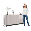 Ver imagem 3 de Buffet com 4 Portas para Sala 160x79cm Copacabana Off White Preto