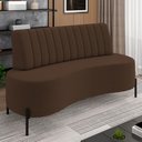 Ver imagem 1 de Sofá Chaise 2 Lugares Sala Living 135cm Pés Industrial Cayman K01 Veludo Marrom - Lyam Decor