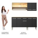 Ver imagem 7 de Armário de Cozinha Completa 169cm Rustic/Preto Emilly Dance Madesa 07