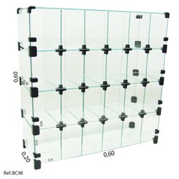 Baleiro Modulado em Vidro - 0,60 x 0,60 x 0,20 - 1