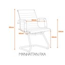 Ver imagem 4 de Cadeira Escritório Interlocutor Fixa Esteirinha Corino Manhattan Branco