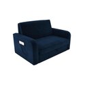 Ver imagem 1 de Sofá Cama Daiane 2 Lugares com Baú Veludo Azul Matrix