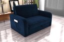 Ver imagem 2 de Sofá Cama Daiane 2 Lugares com Baú Veludo Azul Matrix