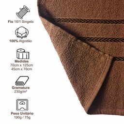 Kit 05 Toalhas De Banho Pratica Secagem Rápida 100%Algodão - 3