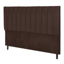 Ver imagem 2 de Cabeceira Casal Leblon 158cm para Cama Box Fixação no Box Madeira Maciça Suede Marrom Jbe Móveis