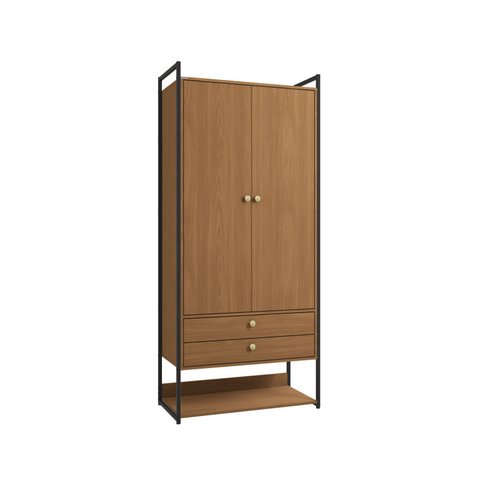 Guarda-roupa Estilo Industrial 2 Gavetas, 2 Portas 89cm Li048 Kappesberg Industrial