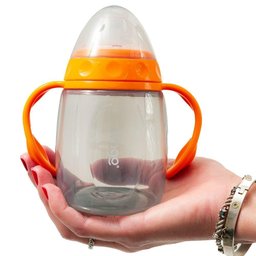 Copo com Alça e Bico Silicone Laranja - 220ml - 8m+ - Clingo - 4