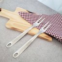Ver imagem 2 de Kit 2 Garfos Trinchante Para Churrasco 24cm Grande de Cortar Carne Cozinha Inox Taumer