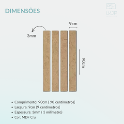 Kit 6 Painel Ripas Shiplap Mdf 3mm Decoração Parede 3d - 3