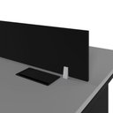 Ver imagem 5 de Plataforma Dupla 1,20 m X 1,20 m com Divisória e Caixas de Tomadas Pés Metal F5 Office Cor:Cinza