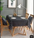 Ver imagem 1 de Toalha de Mesa Quadriculada Preto/off White 100% Algodão