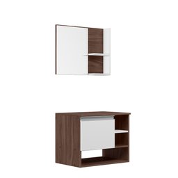 CONJUNTO ARMARIO FRANÇA PARA BANHEIRO SEM CUBA NOGAL EBANO - 2