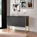 Ver imagem 1 de Balcão Buffet Vila Serena Industrial MDP 120cm Preto Dourado Plata Móveis