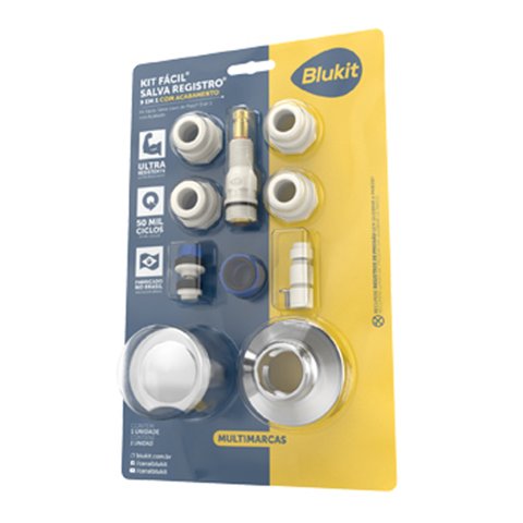 Kit Fácil Salva Registro 9 em 1 com Acabamento C-40 Blukit