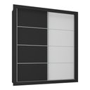 Ver imagem 2 de Guarda-roupas Casal 2 Portas de Correr 4 Gavetas Chicago Multimóveis Mp4268 Branco/preto