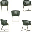 Ver imagem 5 de Mesa com 4 Cadeiras de Jantar Roma 100cm e Noronha em Aluminío Fendi Corda Nautica Estofado 13 Trama