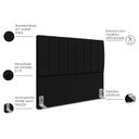 Ver imagem 4 de Cabeceira Estofada Carla 140 Suede Preto