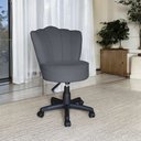 Ver imagem 1 de Cadeira Mocho Pétala Giratória para Estética Consultório Veludo Cinza Bz Home Decor