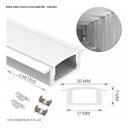 Ver imagem 1 de Perfil Alumínio Slim 25mm Branco para Fita Led Embutir 2m