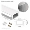 Perfil Alumínio Slim 25mm Branco para Fita Led Embutir 2m - 1