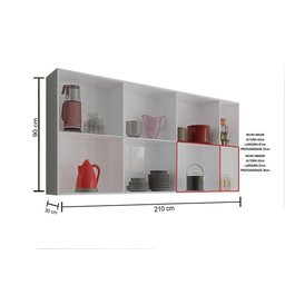 Armário Aéreo de Parede 14 Portas Alemanha Branco Casa Moderna - 4