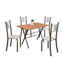 Ver imagem 2 de Conjunto de Mesa Tubular 062 100x60cm Tampo em MDF com 4 Cadeiras Sara Prata/Preto Liso/Martelado