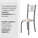 Ver mais imagens de Conjunto de Mesa Tubular 062 100x60cm Tampo em MDF com 4 Cadeiras Sara Prata/Preto Liso/Martelado