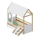 Ver imagem 3 de Bicama Infantil Casinha com Led, Janela e Escadinha New Garden Casatema MadeiraOriginals