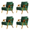 Ver imagem 1 de Kit 4 Poltronas Cadeira Mona Luxo Recepção - Veludo Verde