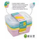 Ver imagem 4 de Kit 5 Potes Multiusos Organizadores com Tampa - 750ml - Conjunto de Pote Jaguar - 5pc Retangular 750