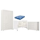 Ver imagem 1 de Quarto de Bebê Zaki e Berço Americano Evolution 4 em 1 Branco Acetinado com Colchão Ortobom - Reller